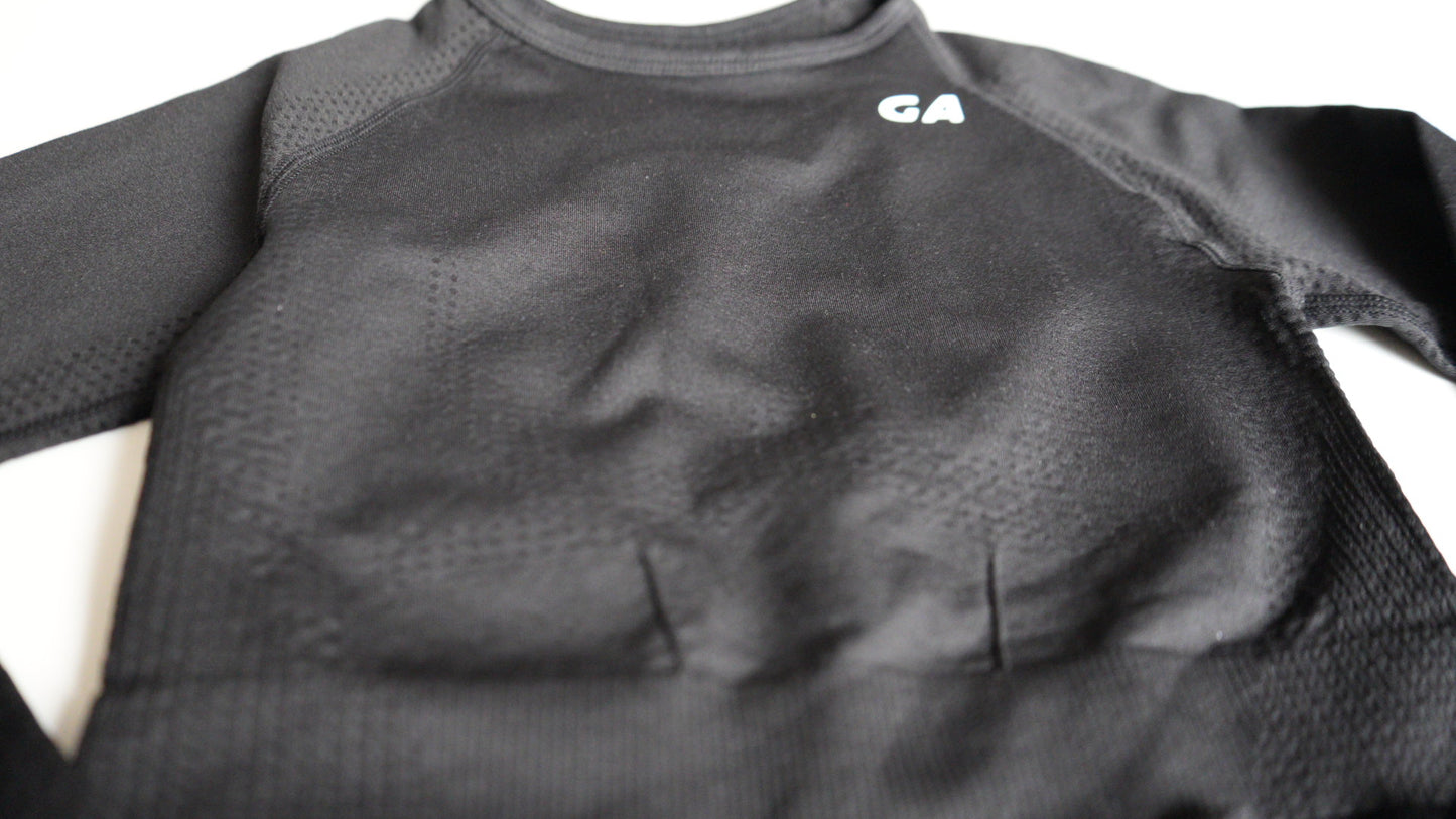 Long sleeve crop top - Black